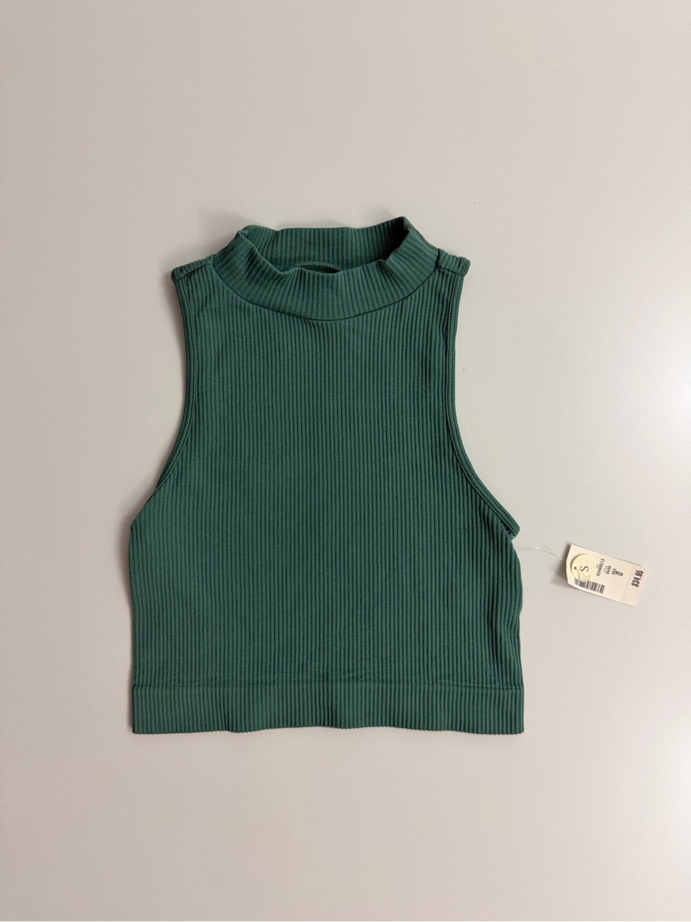 NWT Aeropostale Seriously Soft Seamless Ribbed Cropped Tank, Green, Size S